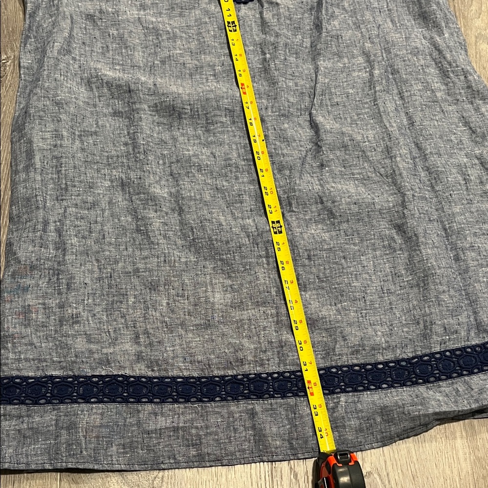 crown & ivy Chambray Tunic with Navy Lace Trim - Blue - Picture 9 of 9